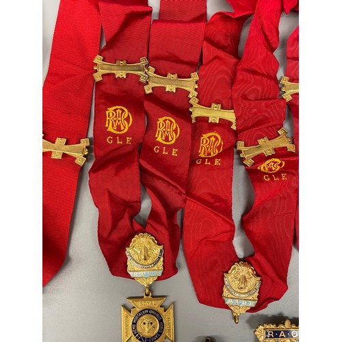 486 - TWO BAGS - ROAB SASH'S WITH REGALIA AND MEDALLIONS