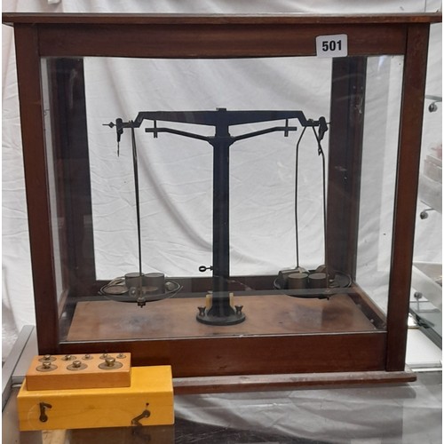 501 - CASED SCIENTIFIC BALANCE SCALES STANDLEY BELCHER AND MASON BIRMINGAM