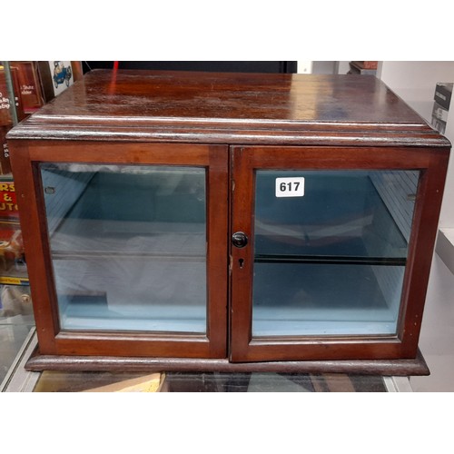 617 - SMALL WOODEN TABLE TOP DISPLAY CABINET