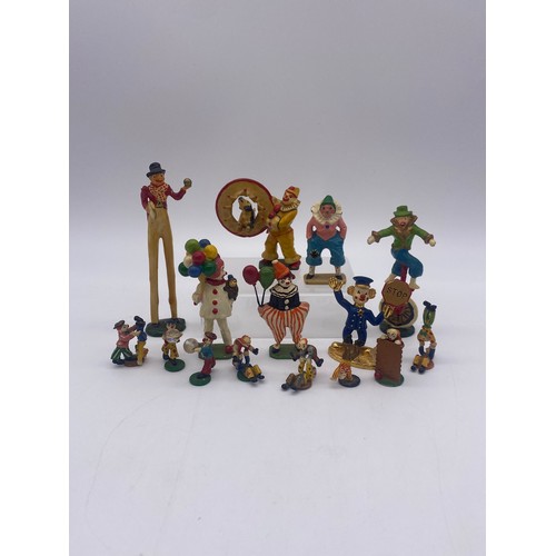 465 - SELECTION OF CAST METAL MINIATURE CLOWN FIGURES INC. JACK DUKE EXAMPLES