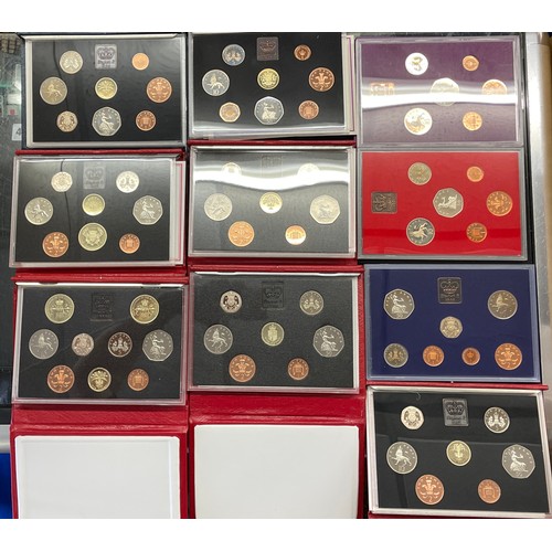 591 - PROOF COINAGE OF GREAT BRITAIN AND NORTHERN IRELAND 1980 THROUGH TO 1989