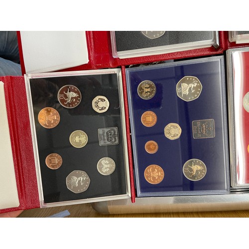 591 - PROOF COINAGE OF GREAT BRITAIN AND NORTHERN IRELAND 1980 THROUGH TO 1989