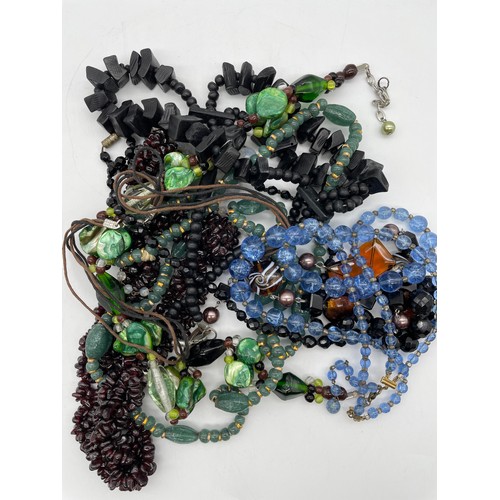 577 - BAG OF BEADED NECKLACES