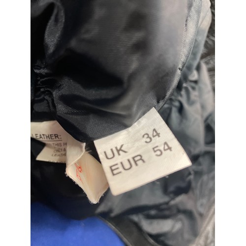 34 - BLACK LEATHER BELSTAFF MOTORCYCLE SUIT