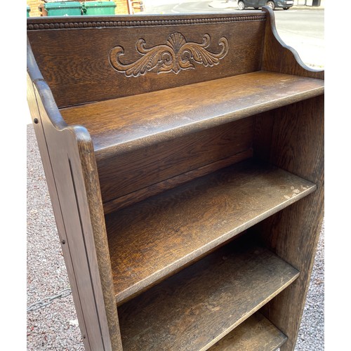 215 - OAK FOUR SHELF FOLDING OPEN BOOKCASE