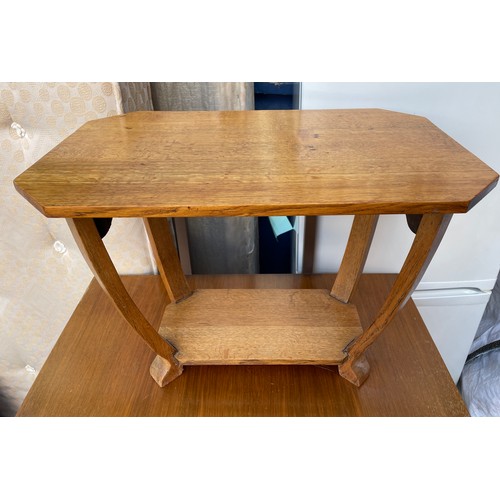 203 - 1930S OAK CANTED EDGE OCCASIONAL TABLE