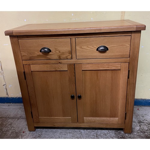 176 - CONTEMPORARY OAK TWO DOOR SIDE CUPBOARD