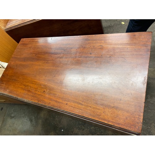 77 - GEORGE III LARGER MAHOGANY DROP FLAP DINING TABLE