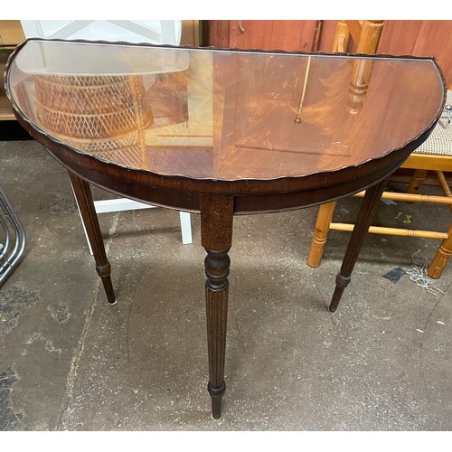 121A - MAHOGANY HALF MOON TABLE