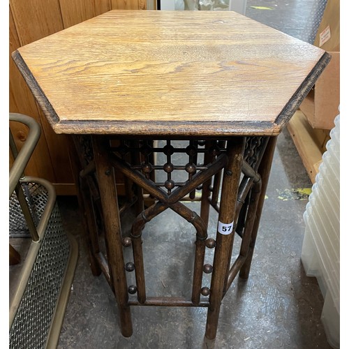 57 - HEXAGONAL TOPPED EASTERN STYLE OCCASIONAL TABLE