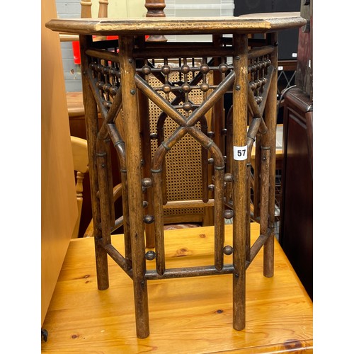 57 - HEXAGONAL TOPPED EASTERN STYLE OCCASIONAL TABLE