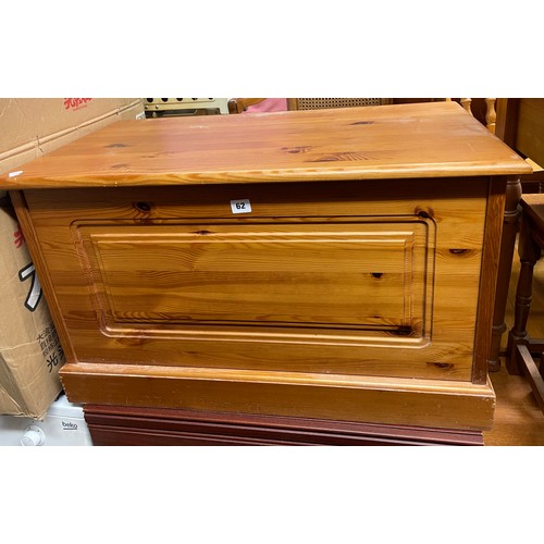 62 - PINE PANEL FRONT BLANKET BOX