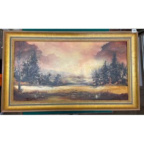 105 - 20TH CENTURY OIL ON CANVAS OF AN AUTUMN LANDSCAPE