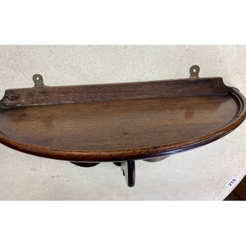 90 - MAHOGANY DEMI LUNE WALL SHELF