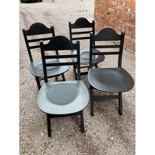 110A - SET OF FOUR BLACK FOLDING CHAIRS