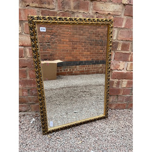 216 - OAK ACANTHUS FRAMED BEVEL MIRROR