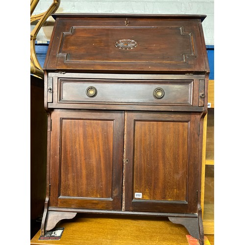 202 - EDWARDIAN MAHOGANY NARROW BUREAU