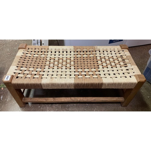 209 - RAFFIA STRUNG DOUBLE HEARTH STOOL