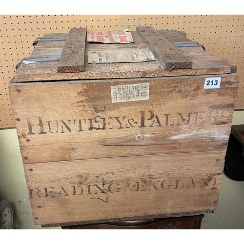 213 - A VINTAGE HUNTLEY AND PALMERS ADVERTISING CRATE