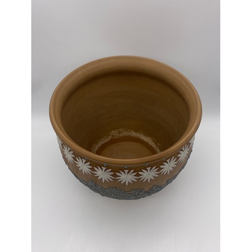 567 - DOULTON SILICON WARE JARDINIERE WITH SPRIGGED DECORATION