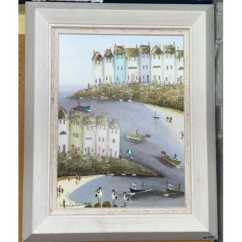 578 - REBECCA LARDNER CANVAS BOARD LIMITED EDITION GICLEE PRINT 185/195 ENTITLED AVOCET COVE 30CM X 42CM A... 