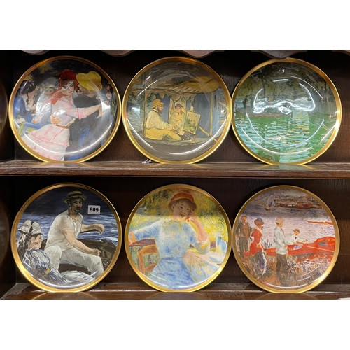 609 - SET OF SIX BONE CHINA COLLECTORS PLATES RENOIR SERIES