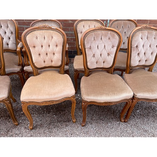 82 - SET OF EIGHT REPRODUCTION BUTTON BACK 19TH CENTURY STYLE CHAIRS