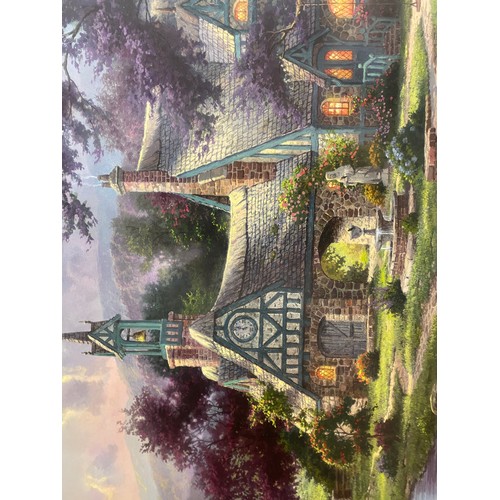 608 - LARGE PICTURE CLOCKTOWER COTTAGE BY THOMAS KINKADE