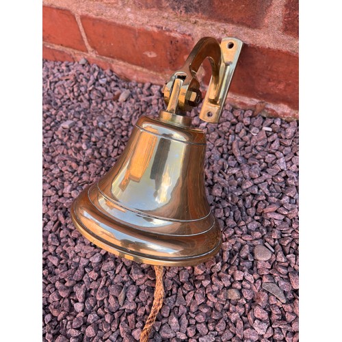 543 - BRASS SHIPS TYPE BELL WITH MOUNT