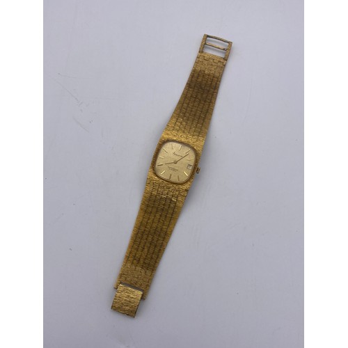 560 - ACCURIST 21 JEWELL WRISTWATCH ON BARK EFFECT GOLD PLATED STRAP