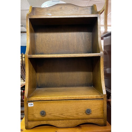 87 - OAK DWARF WATERFALL BOOKCASE WITH DRAWER BASE