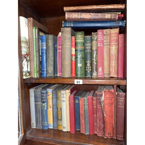 91 - SELECTION OF BOOKS, PICTORIAL BINDINGS, COVENTRY AND NUNEATON HISTORY BOOKS ETC.