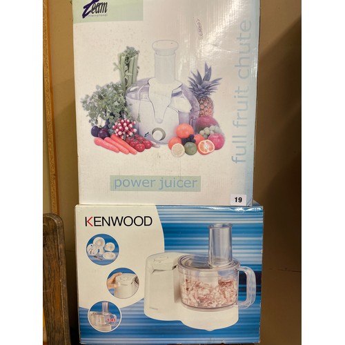 19 - KENWOOD FOODMIXER AND A FRUIT CHUTE POWER JUICER