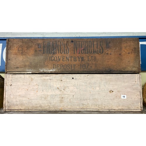 15 - FRANCIS NICHOLLS VINTAGE ADVERTISING CRATES