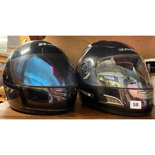 58 - DUCHINNI AND A HJC MOTORCYCLE CRASH HELMETS