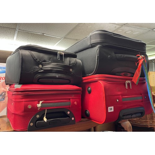 59 - BLACK AND RED NYLON LUGGAGE CASES