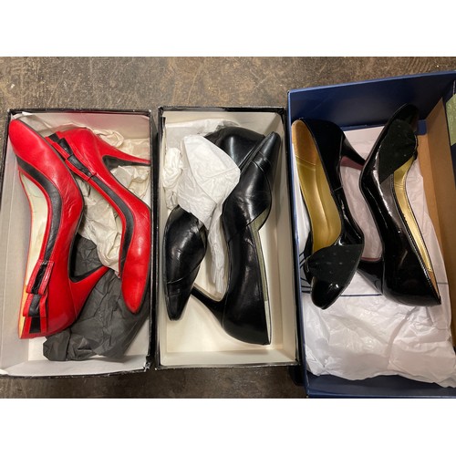 72 - THREE BOXED PAIRS OF LADIES COURT SHOES