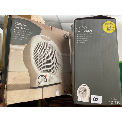 82 - TWO BOXED 2000W FAN HEATERS