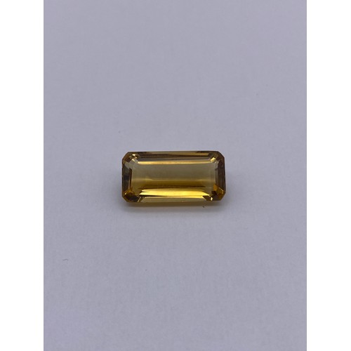 734 - NATURAL YELLOW OCTAGONAL CUT CITRINE 21.27CTS WITH GEMOLOGY CERTIFICATE