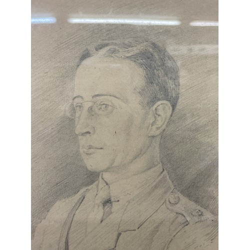 789 - PENCIL SKETCH OF A WORLD WAR ONE MILITARY OFFICER FRAMED AND GLAZED