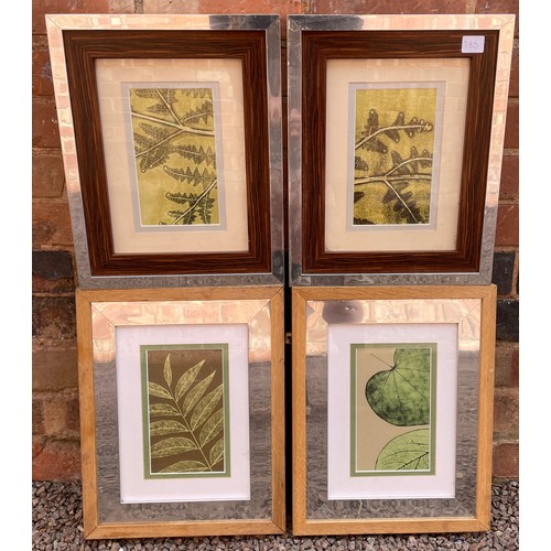 785 - TWO PAIRS OF FRAMED LITHOGRAPHIC LEAF PRINTS