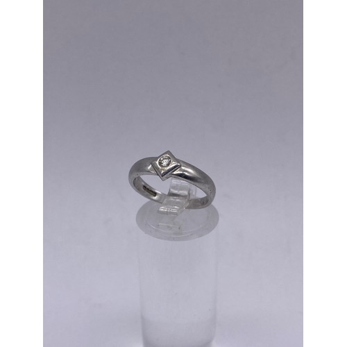 771 - 9CT WHITE GOLD DIAMOND SOLITAIRE SET RING SIZE N 3G APPROX