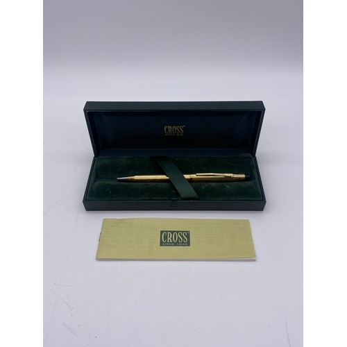 743 - BOXED CROSS 10KT ROLLED GOLD PLATED BALL POINT PEN