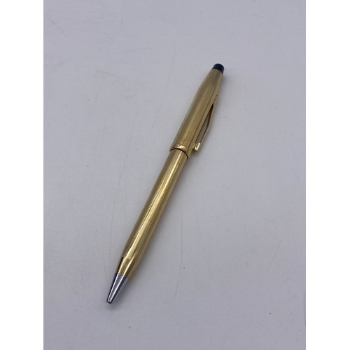 743 - BOXED CROSS 10KT ROLLED GOLD PLATED BALL POINT PEN