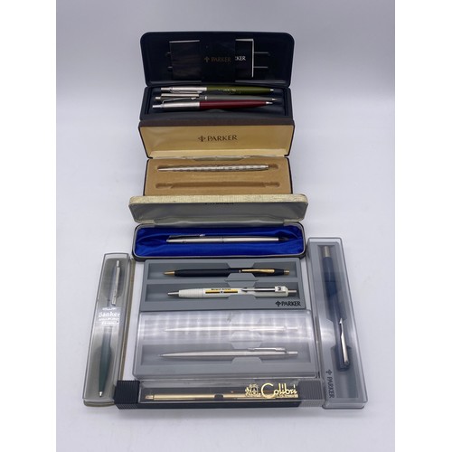 741 - SELECTION OF BOXED PARKER PEN SETS AND OTHER PENS