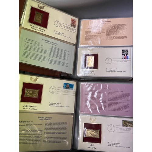 677 - POSTAL COMMEMORATIVE SOCIETY GOLDEN REPLICAS OF UNITED STATES STAMPS IN TWO VOLUMES