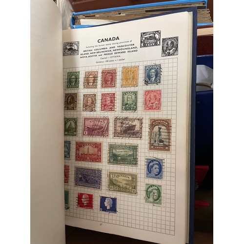 676 - BOX CONTAINING BINDERS AND STAMP ALBUMS OF ASSORTED WORLDWIDE POSTAGE STAMPS, AND A BAGS OF MIXED WO... 