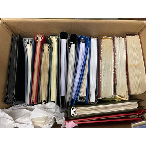 682 - LARGE BOX OF VARIOUS STAMP ALBUMS OF VARIOUS COUNTRIES INCLUDING AUSTRIA, INDIA, BELGIUM ETC.