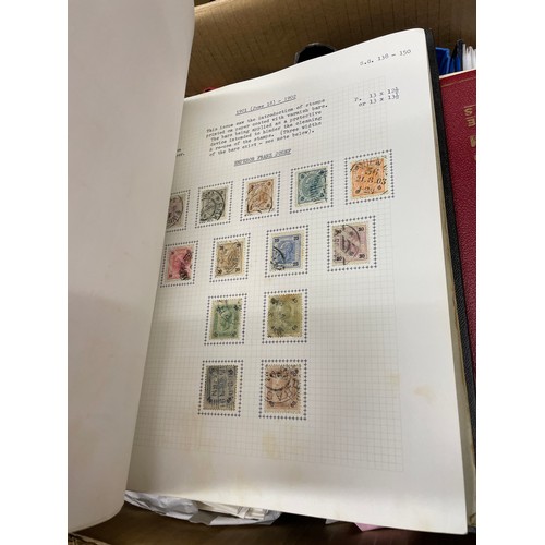 682 - LARGE BOX OF VARIOUS STAMP ALBUMS OF VARIOUS COUNTRIES INCLUDING AUSTRIA, INDIA, BELGIUM ETC.