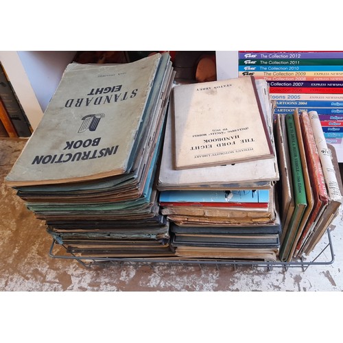 671 - LARGE QUANTITY OF VINTAGE MOTOR CAR INSTRUCTION BOOKS FOR AUSTIN SEVEN, STANDARD EIGHT, RILEYS AND O... 